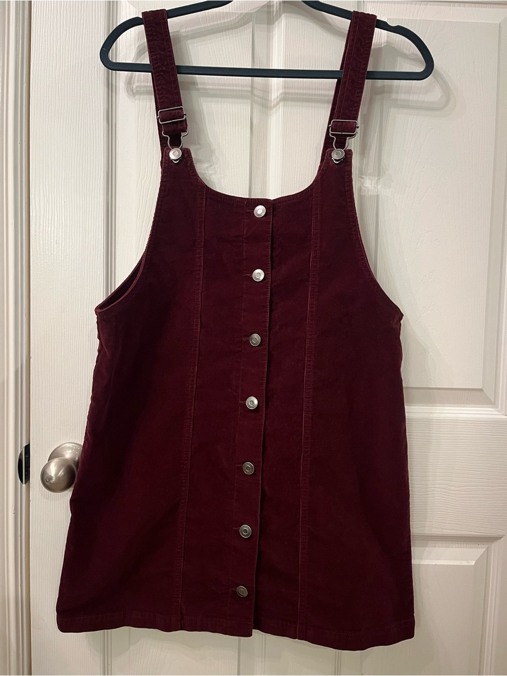 Celebrity Pink Corduroy Fall Overall 90s Grunge Mini Dress, Wine/Burgandy, Med